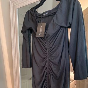 PLT black off the shoulder bodycon dress